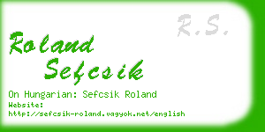 roland sefcsik business card